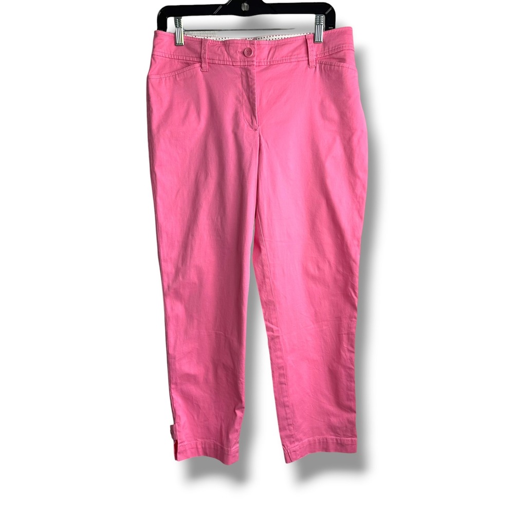 Talbots Chino Pants Womens 6 Pink Cropped Straight Leg Cotton Stretch